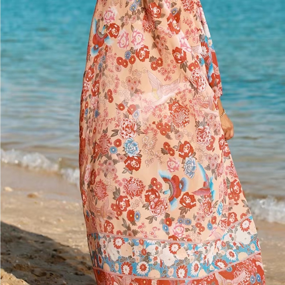 Beautiful Boho bird kimono wrap cover up - Picture 4 of 8